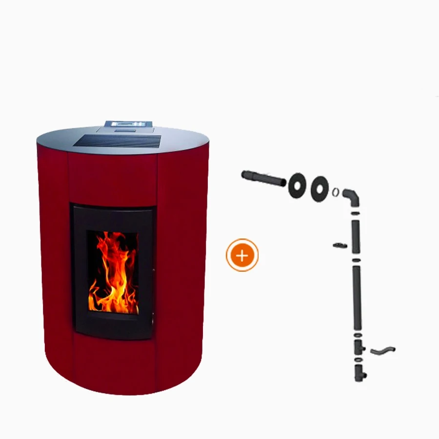 G emaflam-pack-nova-bordeaux-kit-ventouse_1 Promo-Paket: EMAFLAM NOVA 12 kW Bordeaux-Pelletofen mit Kanalanschluss + Rauchrohr-Kit – Bild 1