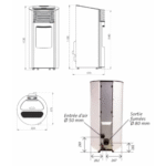 Promo-Paket: EMAFLAM REVA 9 kW schwarzer, angeschlossener, versiegelter Pelletofen + Rauchrohr-Kit – Bild 3