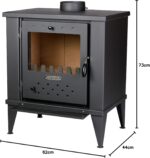 ProTermo Kaminofen Fenix Anthrazit 12,2 kW Heizleistung 62x44x73 cm Holzofen mit Schamottsteinen - Bauart 2 – Bild 2