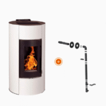 Promo-Paket: EMAFLAM ALBA 12 kW weißer versiegelter Pelletofen + Rauchrohr-Kit – Bild 4